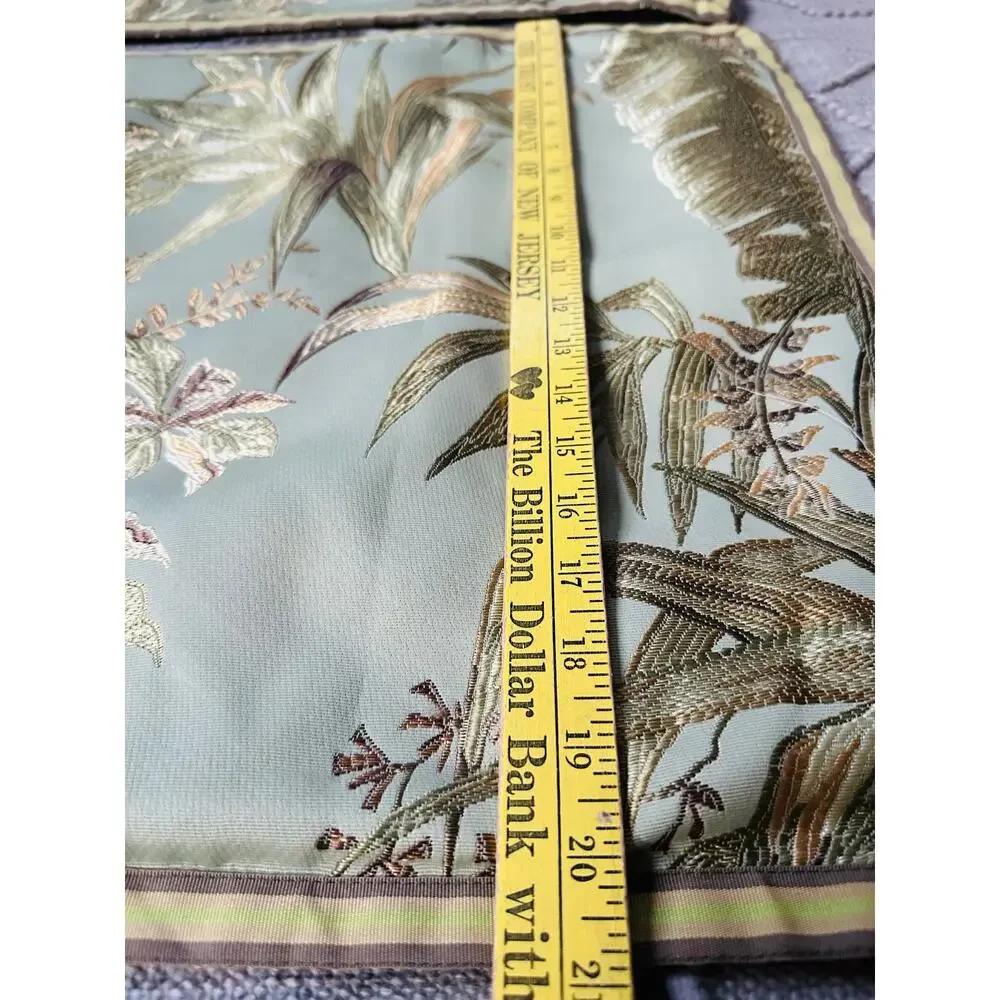 Pillow Shams Pair Green Tropical Floral Botanical chinoiserie Raymond Waites